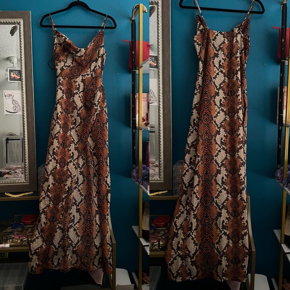 Nasty Gal Multicolor Snake Print Dress